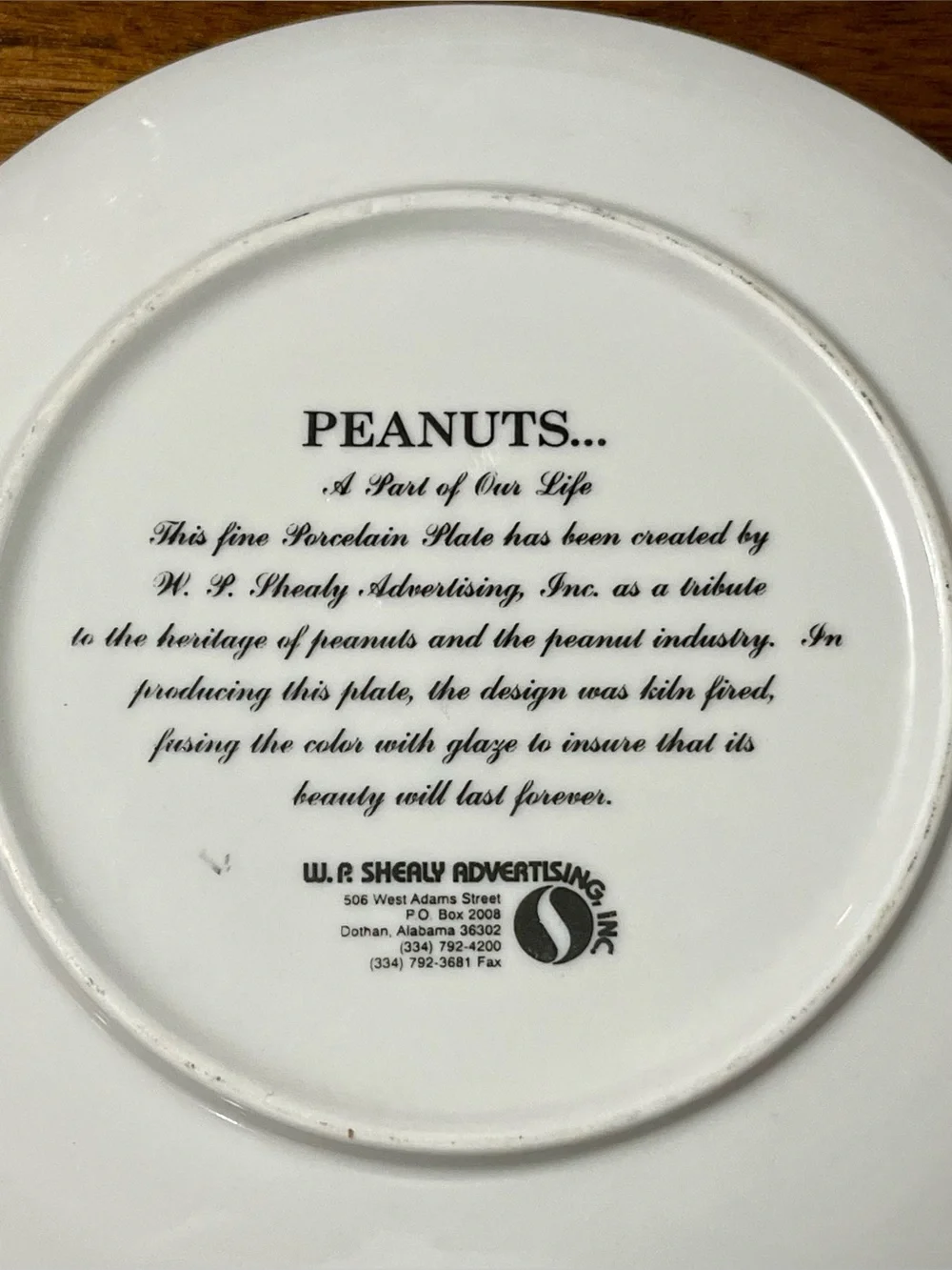 Vintage 8.5” PEANUTS... A Part of Our Life - Porcelain Collector Plate